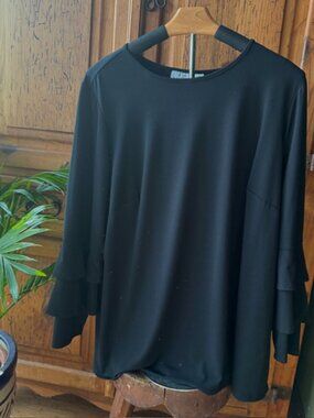 Joan Rivers Jersey Knit w/ Ruffle Sleeve